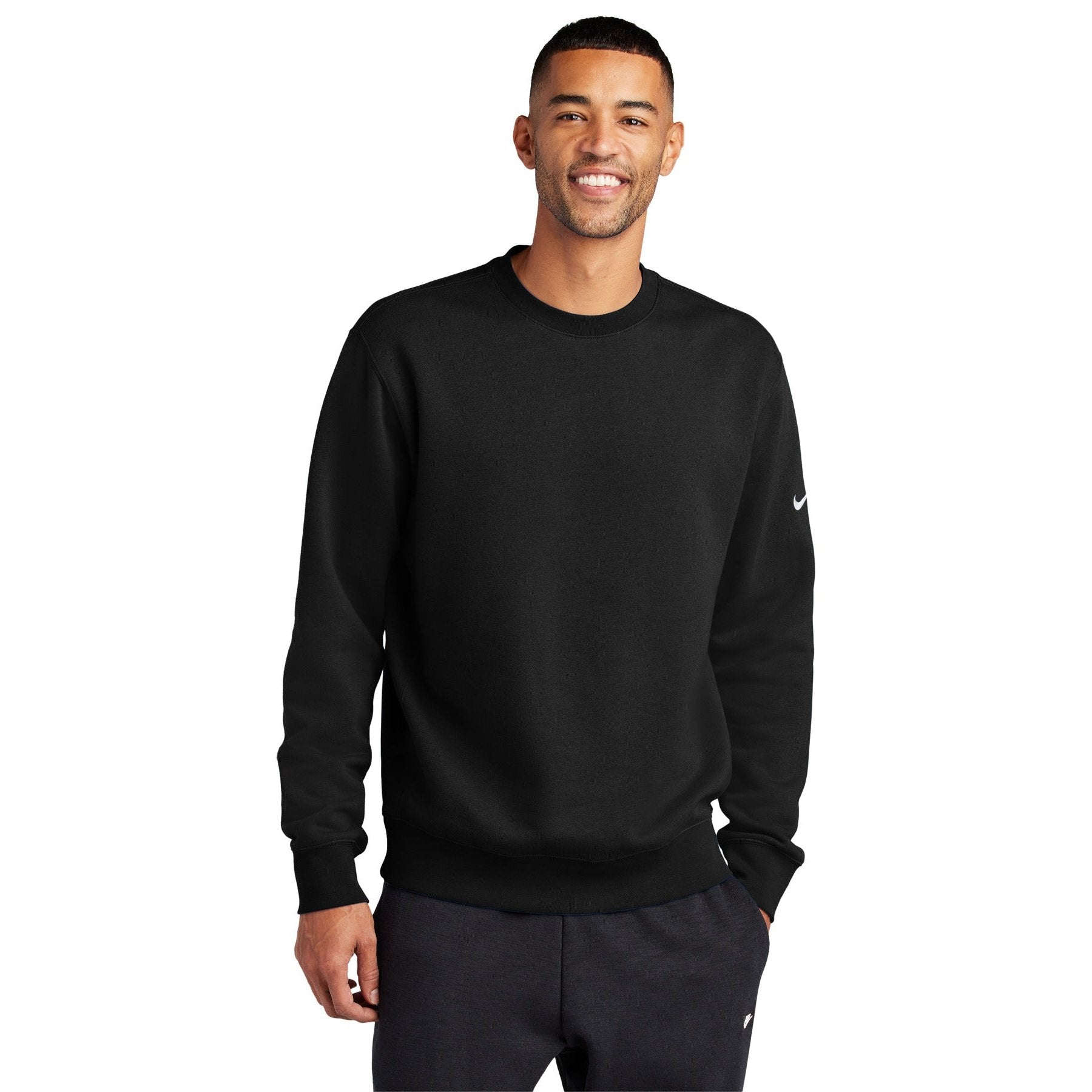 Nike-Nike Club Fleece Sleeve Swoosh Crew NKFD9863-MedTech-2